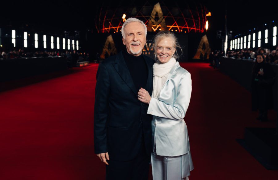 James Cameron and Suzy Amis Cameron attend the European Premiere of Avatar Fire and Ash - Getty BangShowbiz