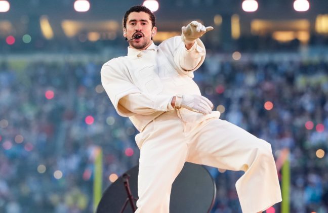 Bad Bunny performs at Super Bowl LX Feb 2026 - Getty BangShowbiz