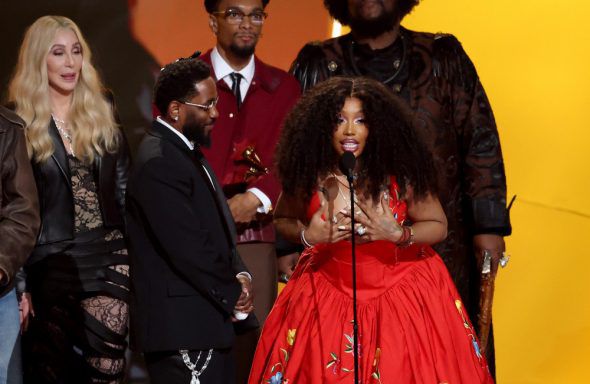 Kendrick Lamar and SZA accept the Record of the Year award - Grammys 2026 - Getty BangShowbiz