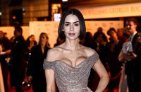 Lily Collins - The Devil Wears Prada: The Musical - World Premiere - VIP Arrivals - Getty BangShowbiz