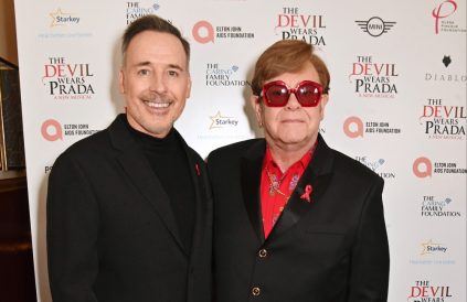 Elton John and David Furnish - charity gala for Devil Wears Prada musical Dec 1 2024 - Getty BangShowbiz