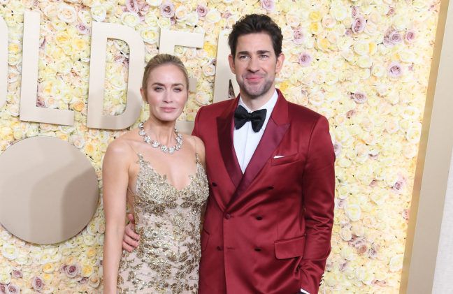 Emily Blunt and John Krasinski - The 81st Annual Golden Globe Awards 2024 - Getty BangShowbiz