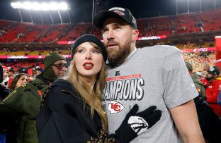 AFC Championship Game: Buffalo Bills v Kansas City Chiefs - Travis Kelce and Taylor Swift - Getty BangShowbiz