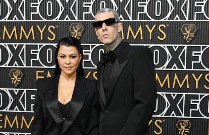 Kourtney Kardashian and Travis Barker - 75th Prime Time Emmy Awards 2024 - Getty BangShowbiz