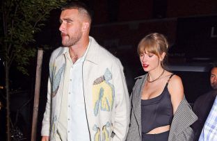 Taylor Swift with Travis Kelce at SNL Party NY Oct 2023 - Getty BangShowbiz