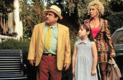 Mara Wilson, Danny DeVito and Rhea Pearlman in Matilda - Avalon - 1996 BangShowbiz