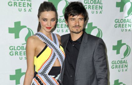 Miranda Kerr and Orlando Bloom at Global Green Party Hollywood Feb 2013 - Famous BangShowbiz