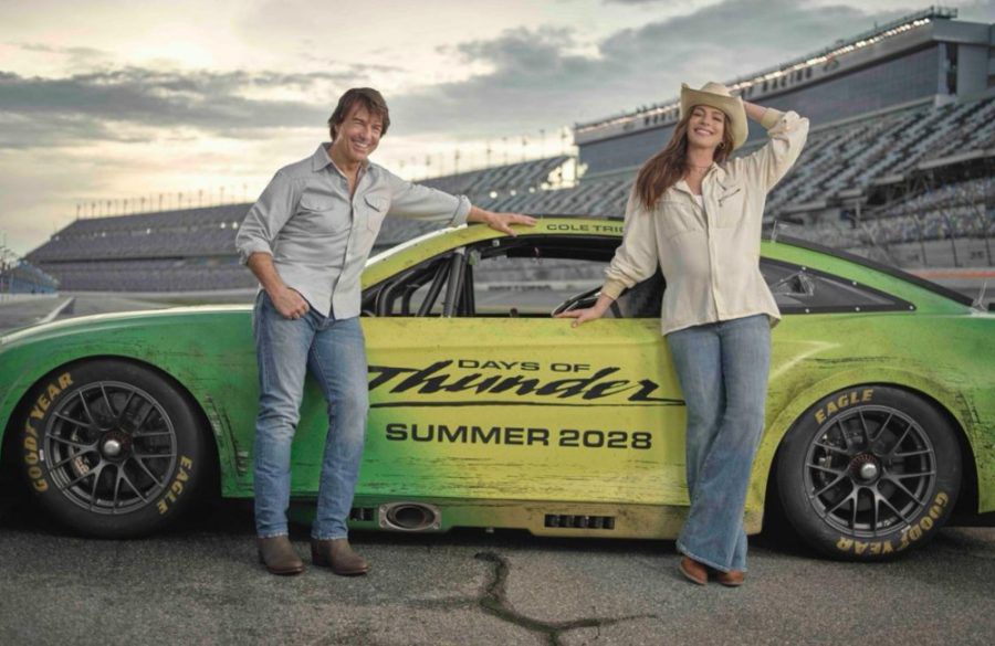 Tom Cruise and Anne Hathaway - Days of Thunder sequel announcement - PR shot BangShowbiz