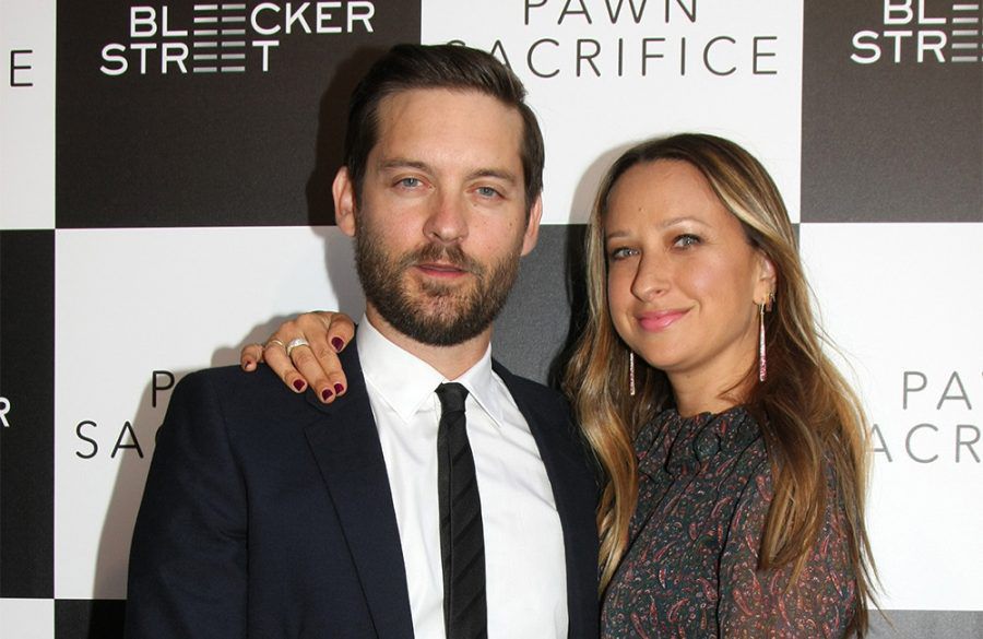 Tobey Maguire and Jennifer Meyer - Pawn Sacrifice premiere, LA - AUG 15 - photoshot BangShowbiz
