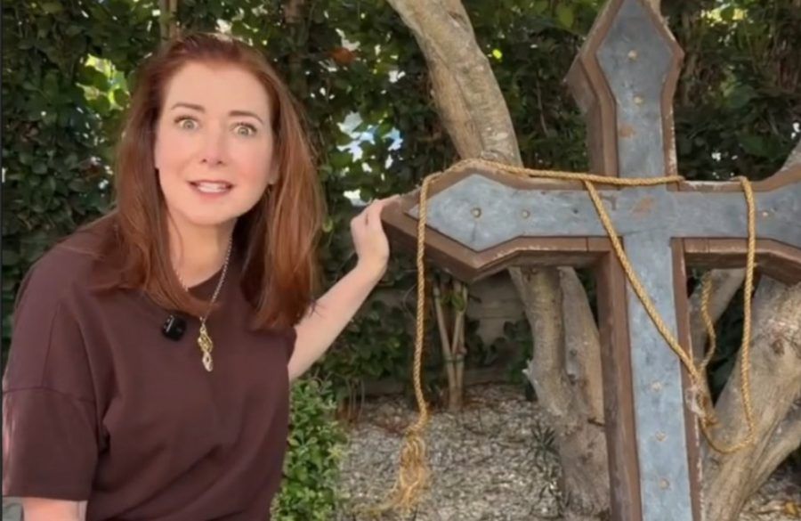 Alyson Hannigan shows Buffy the Vampire Slayer Halloween props - ONE USE Instagram - October 2026 BangShowbiz