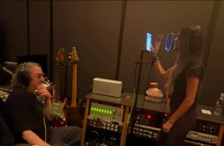 Victoria Beckham in the studio with Cruz Beckham - Instagram BangShowbiz