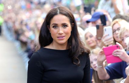 Meghan, Duchess of Sussex meets members of the public walk at Windsor Castle - 2022 - Getty BangShowbiz